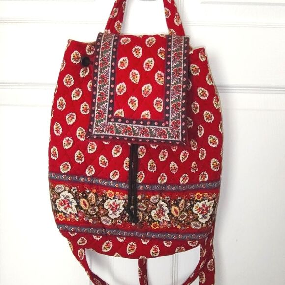 Vera Bradley “Provencal” large quilted paisley backpack EUC main image 9